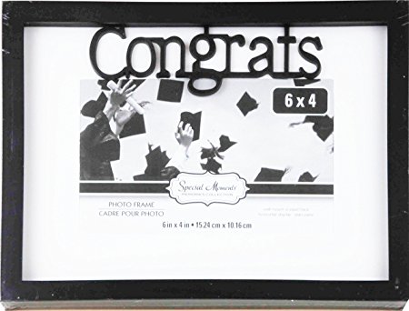Special Moments Graduation "Congrats" 6 In. X 4 In. Photo Frame - Black