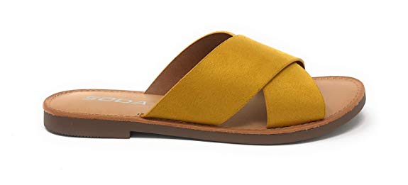 SODA Women's Casual Slip On Sandals
