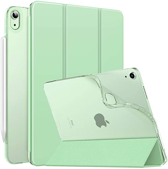 MoKo Case Fit New iPad 10.9 inch, iPad Air 4th Generation Case 2020, Slim Folio Case Smart Trifold Stand with Soft TPU Frosted Translucent Back Cover Fit iPad Air 4 2020, Auto Wake/Sleep, Green