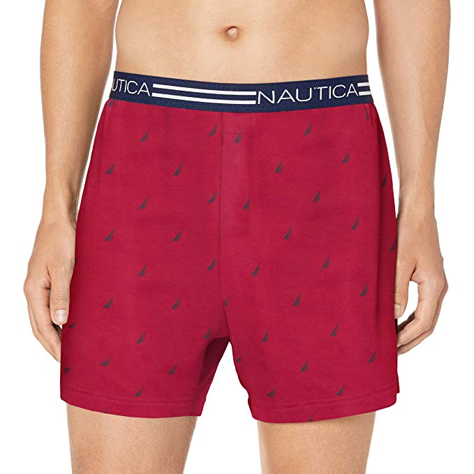 Nautica Men's Classic Cotton Exposed Waistband Knit Boxer.