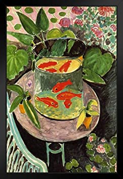 Henri Matisse Goldfish Matisse Wall Art Abstract Art Poster Print French Fine Art Colorism Abstract Poster Prints Aesthetic Henri Matisse Paintings Black Wood Framed Art Poster 14x20