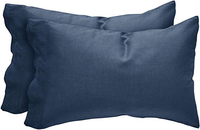 Stone & Beam Belgian Flax Linen Pillowcase Set, Breathable and Durable, King, Aruba