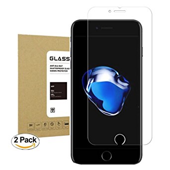 iphone 7 Tempered Screen Protector [2pack] [Bubble-Free][Anti-Scratch] 9H Hardness[Scratch Resistant] HD Clear Film Screen Protector for IPHONE 7