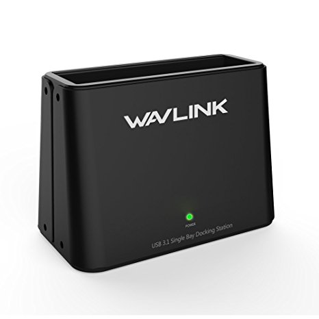 WAVLINK USB 3.1 Type-C (USB-C) to SATA Hard Drive Docking Station up to 8TB Drives for for 3.5" 2.5" SATA HDD and SSD -Black