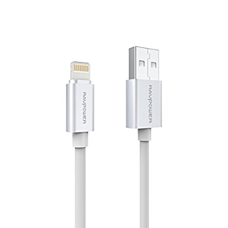 [Apple MFi Certified] RAVPower 10ft/3m Lightning Cable 8 pins USB Charger Cord with Metal Connector for iPhone 5C 6S, iPad Air, Mini2 3 4 (White)