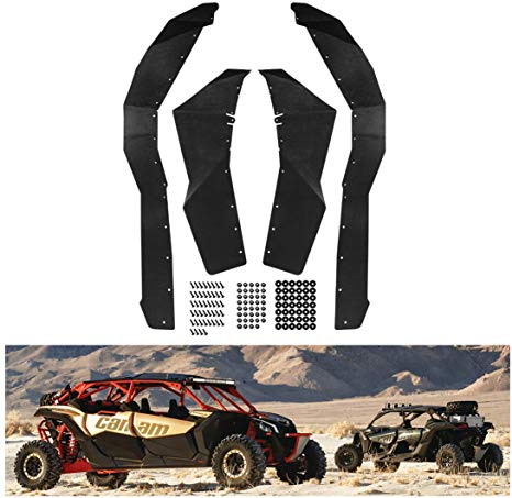 KIWI MASTER Fender Flares Extensions Compatible for 2017-2019 Can Am Maverick X3 Extended Mud Flaps Guards