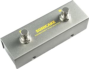 SONICAKE Dual Footswitch Pedal for Guitar Effect Pedal Dual Momentary Foot Switch Guitar Pedal with TRS Cable