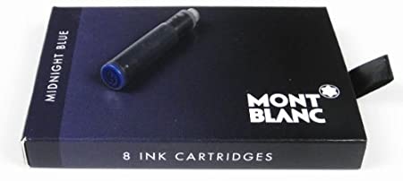 Montblanc Ink Cartridges Midnight Blue 105195 – Refill Ink in Blue for Fountain Pens – High Quality and Quick-Drying – 8 Cartridges