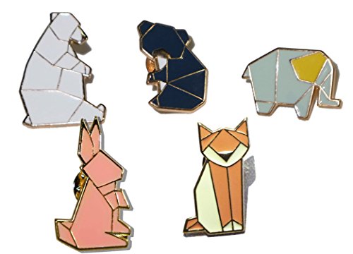 Liveinu Fashion Geometric Cartoon Animals Enamel Brooches Pins Set Cute Brooches Pins for Clothes Bags Brooches for Wedding Lapel Pins