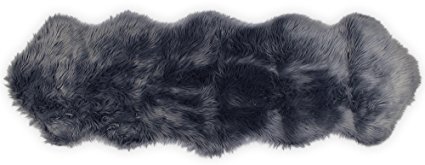 Nouvelle Legende Faux Fur Sheepskin Premium Rug Duo (23 in. X 73 in.) Gray