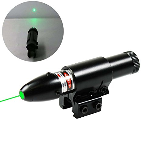 Ulako 5mw 532nm High Powered Tactical Green Laser with Picatinny Rail Mount Barrel for Rifles AR15 and Shotguns