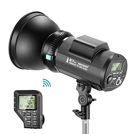 Neewer i6T EX 600W 2.4G TTL Studio Strobe 1/8000 HSS Flash Monolight Compatible with Nikon, Wireless Trigger/Modeling Lamp/Recycle in 0.2-1 Sec/Lithium Battery(400 Full Power Flashes)/Bowens Mount