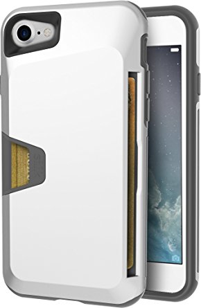 Silk iPhone 7 Rugged Wallet Case - Vault Armor Wallet for iPhone 7 [Protective Non-Slip Grip Credit Card Cover] - Bright White