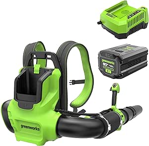 Greenworks 80V (750 CFM) Backpack Blower, 4.0Ah Battery and 4A Charger