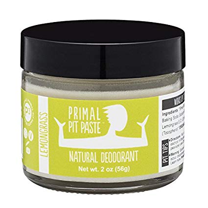 PRIMAL PIT PASTE All Natural Lemongrass Deodorant | 2 Ounce Jar | NO Aluminum, NO Parabens | for Women and Men of All Ages | Non-GMO, Cruelty Free, Earth Friendly, BPA Free