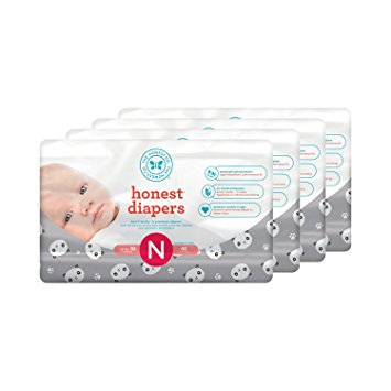 Honest Baby Diapers, Pandas, Size 0 Newborn, 160 Count