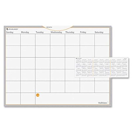 AT-A-GLANCE AW502028 WallMates Self-Adhesive Dry Erase Monthly Planning Surface, 24 x 18