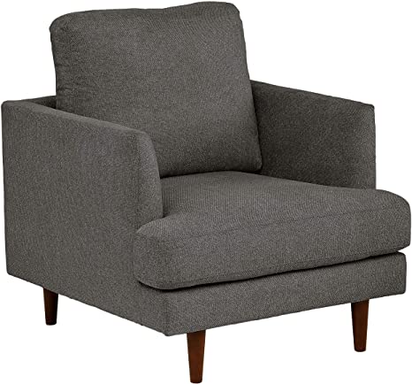 Amazon Brand – Rivet Goodwin Modern Living Room Accent Chair, 32.3"W x 35.8"H, Charcoal Grey