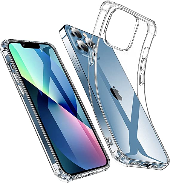 Yoyamo Case for iPhone 14 Pro, Clear Case with Shockproof Bumper, Anti-Slip Transparent TPU Cover for iPhone 14 Pro(6.1 Inch)
