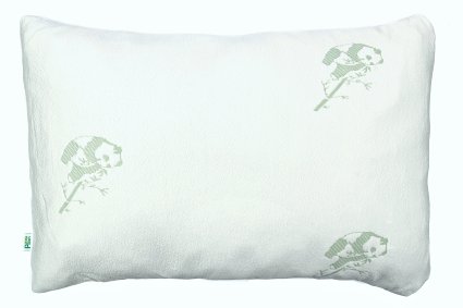 Bamboo Shredded Memory Foam Pillow, Queen Size Pillow, Hypoallergenic & Breathable, Stay Cool Bamboo Cover, Dust Mite Resistant, Snore Pillow Ideal for Side Sleepers, Back Sleepers or Sleep Apnea