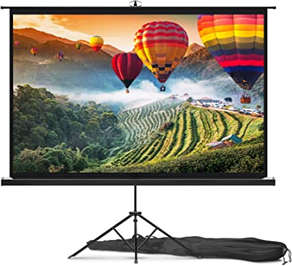 Pyle Universal Projector Screen w/ Stand - 60-Inch Floor Standing Portable Fold-Out Rollup Matte for Projection, Includes Tripod, Great for Indoor/Outdoor Presentation, Quick Assembly