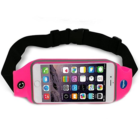 Waist Belt Bag Case fits iphone 6 Plus , galaxy Note Edge , Note 4 ,Galaxy Note 5 , Note 3 , S5 , S6 Edge ,LG G3 Vigor , G4 , Nancy's Shop Running Belt and Sport Exercise Gym belt Waist Packs Bag