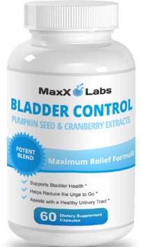 Best Bladder Control For Women - Supports Urinary System Health 9733 Reduces Urges to Go 9733 Helpful for Urinary Tract Infection - Potent Blend of L-Arginine - Cranberry Extract - Pumpkin Seed - 60 Caps