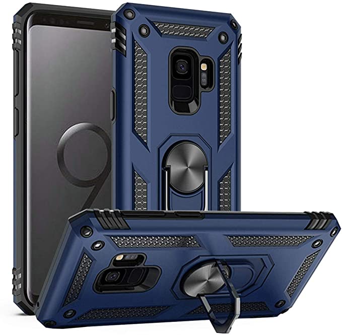 S9 Case,ADDIT Samsung Galaxy S9 Case [ Military Grade ] 15ft. Drop Tested Protective Case with Magnetic Car Mount Ring Holder Stand Cover for Samsung Galaxy S9 - Blue