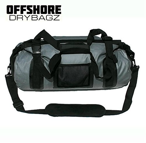 OFFSHORE DRYBAGZ Heavy Duty Waterproof Duffel Bag - Dry Bag 'TIDAL WAVE' 40 Liter Heat Welded Seams, UV and Mold Resistant. Nylon Straps with Quick Release Clasp.