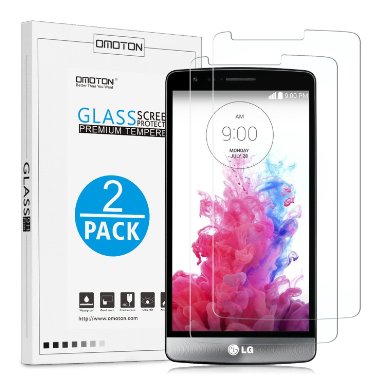 OMOTON LG G3 Screen Protector[2 PACK]- [9H Hardness] [Crystal Clear] [Bubble Free] Tempered Glass Screen Protector for LG G3, Lifetime Warranty