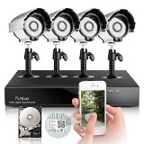 Funlux 8 Channel Full 960H Security DVR System with 4 High Resolution IR-Cut Day Night Home Surveillance Camera and 500GB Hard Drive