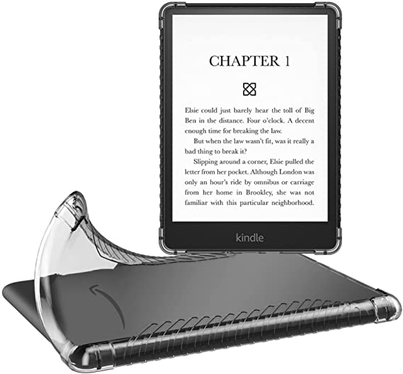 MoKo Case for 6.8" Kindle Paperwhite (11th Generation-2021) and Kindle Paperwhite Signature Edition, Ultra Clear Soft Flexible Transparent TPU Skin Bumper Back Cover Shell, Clear