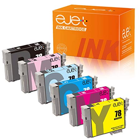 E-jet Remanufactured for Epson 78 T078 Ink Cartridge, Multipack use with Epson Artisan 50 Stylus Photo R260 R280 R380 RX580 RX595 RX680 Printer (6 Pack)