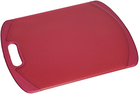 Farberware Non-Slip Poly Cutting Board, 11-Inch-by-14-Inch, Red