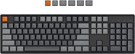 Keychron K10 Full Size 104-Key Hot-Swappable Mechanical Keyboard for Mac Windows, Wireless Bluetooth/Wired RGB Backlight Gaming Keyboard with Gateron G Pro Red Switch Aluminum Frame