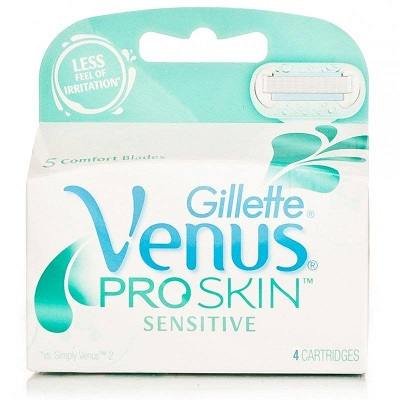 Gilletté Venus ProSkin Sensitive Womens Razor Refill Cartridges 4 Count