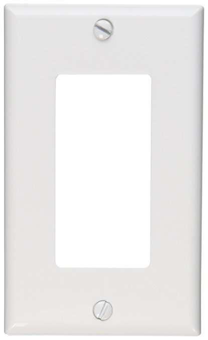 Leviton 80401-NW 1-Gang Decora/GFCI Device Wallplate, Standard Size, Thermoplastic Nylon, Device Mount, White