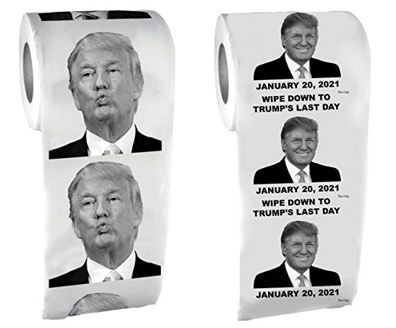 Trump Toilet Paper (2 Pack) Trump Last Day in Office and Trump Kiss Face-Donald Trump Toilet Paper-Funny Novelty President Toilet Paper- Printed on Every Sheet