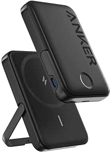 Anker MagGo 5K Wireless Portable Charger with Stand, 2-Pack Battery, 5000 mAh Foldable Magnetic Wireless Portable Charger (5000mAh, 7.5W, Stand)