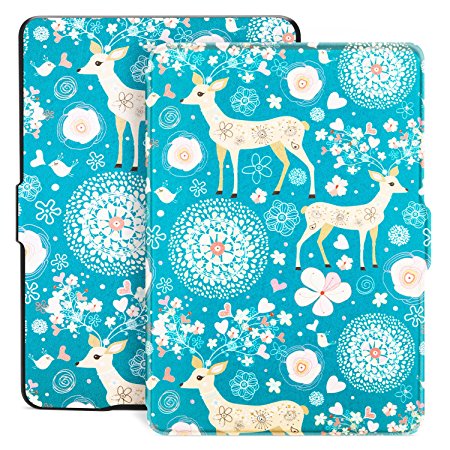 Ayotu Colorful Case for Kindle Paperwhite E-reader Auto Wake/Sleep Smart Protective Cover Case,Fits All 2012, 2013, 2015 and 2016 Versions Kindle Paperwhite,K5-09 The Cervus Nippon