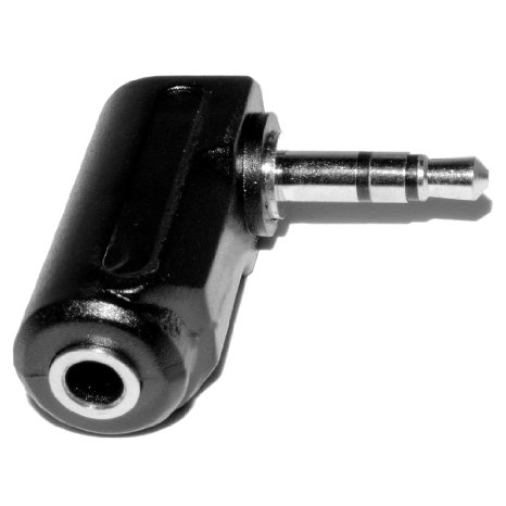 kenable 3.5mm Stereo Jack Socket to 3.5mm Jack Plug Right Angle Adapter