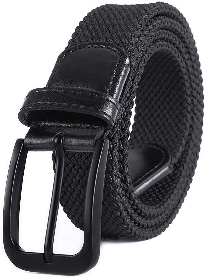 Weifert Belt for Men Braided Stretch Belt/No Holes Elastic Fabric Woven Belts