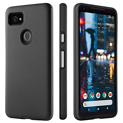 BENTOBEN Google Pixel 2 XL Case, Pixel 2 XL Case Phone Cases, Slim Hybrid 2 in 1 Hard PC Soft TPU Cover Shockproof Protective Case Cover, Black