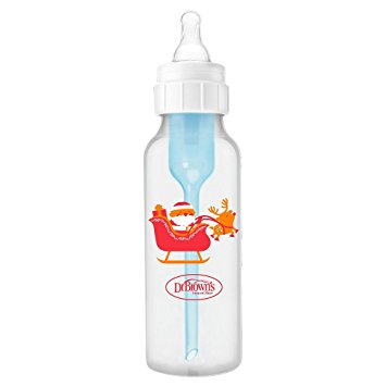 Dr. Brown's 8 Ounce Holiday Christmas Bottle - Comes with 1 Level-one Silicone Nipple, 1 Two-piece Patented Internal Vent System.