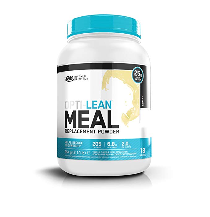 Optimum Nutrition Opti-Lean Meal Replacement Protein Powder with Vitamin B12, Vitamin C, Vitamin D and High Fibre. Low Sugar Meal Replacement Drink by ON - Vanilla, 18 Servings, 954g