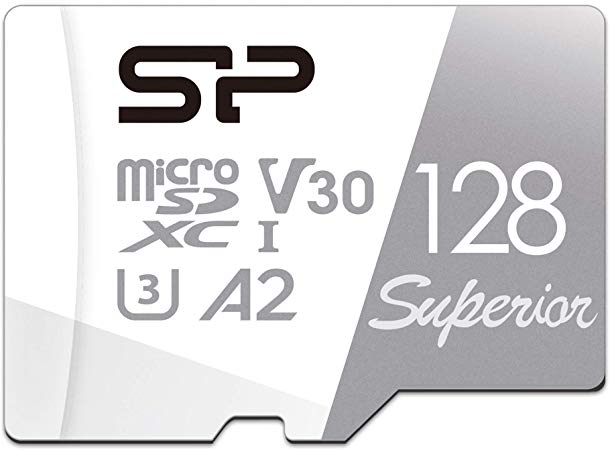 Silicon Power 128GB R/W up to 100/ 80MB/s Micro SDXC UHS-I (U3), V30 4K A2, High Speed MicroSD Card with Adapter