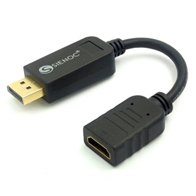 SIENOC Displayport DP Male to HDMI Female DP to HDMI Adapter Cable Video Audio Converter Color Black