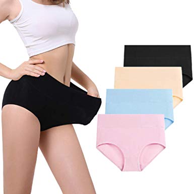 Molasus Women's Mid-High Waist Cotton Post Partum Briefs Underwear C Section Panties Soft Breathable Full Coverage Underpants
