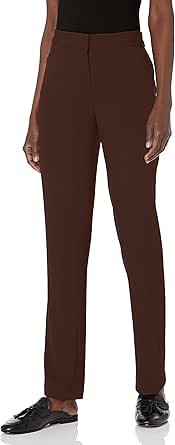 Rafaella Women's Curvy Gabardine Slim Leg Stretch Dress Pant with Pockets (Size 4-16)