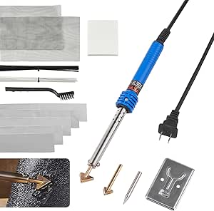 VEVOR Plastic Repair Kit, 100W Welding Iron for Plastics, Includes 2 Tips for Welding, 1 for Soldering & 20 Rods, Ideal for Fixing Kayaks, Toys & Car Bumpers, UL Tested